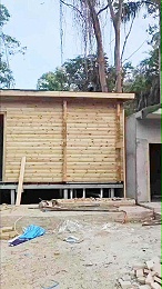 木屋建造施工现场